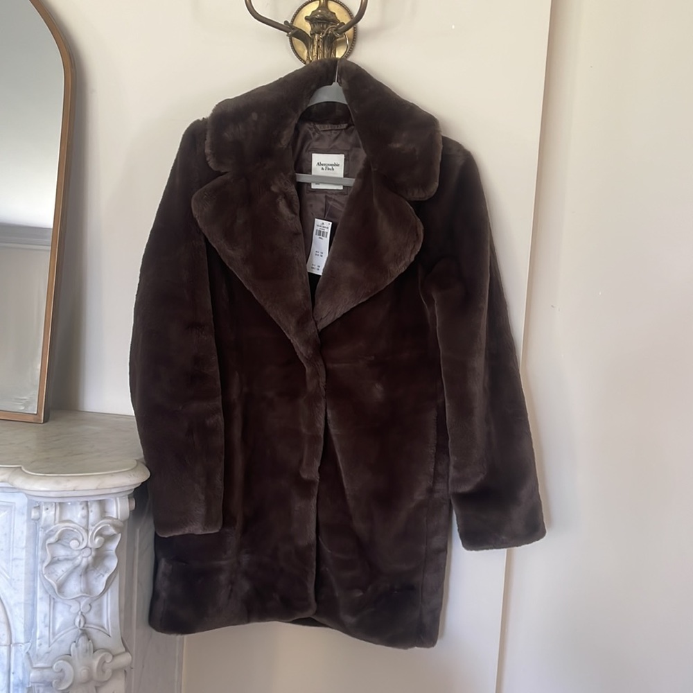 Abercrombie Mid-Length Faux Fur Jacket